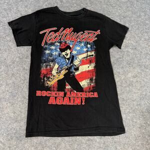 Ted Nugent 2017 "Rocking America Again" Tour Concert Patriotic Graphic Tee ￼